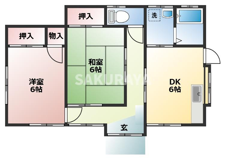 鈴木方貸家の間取り