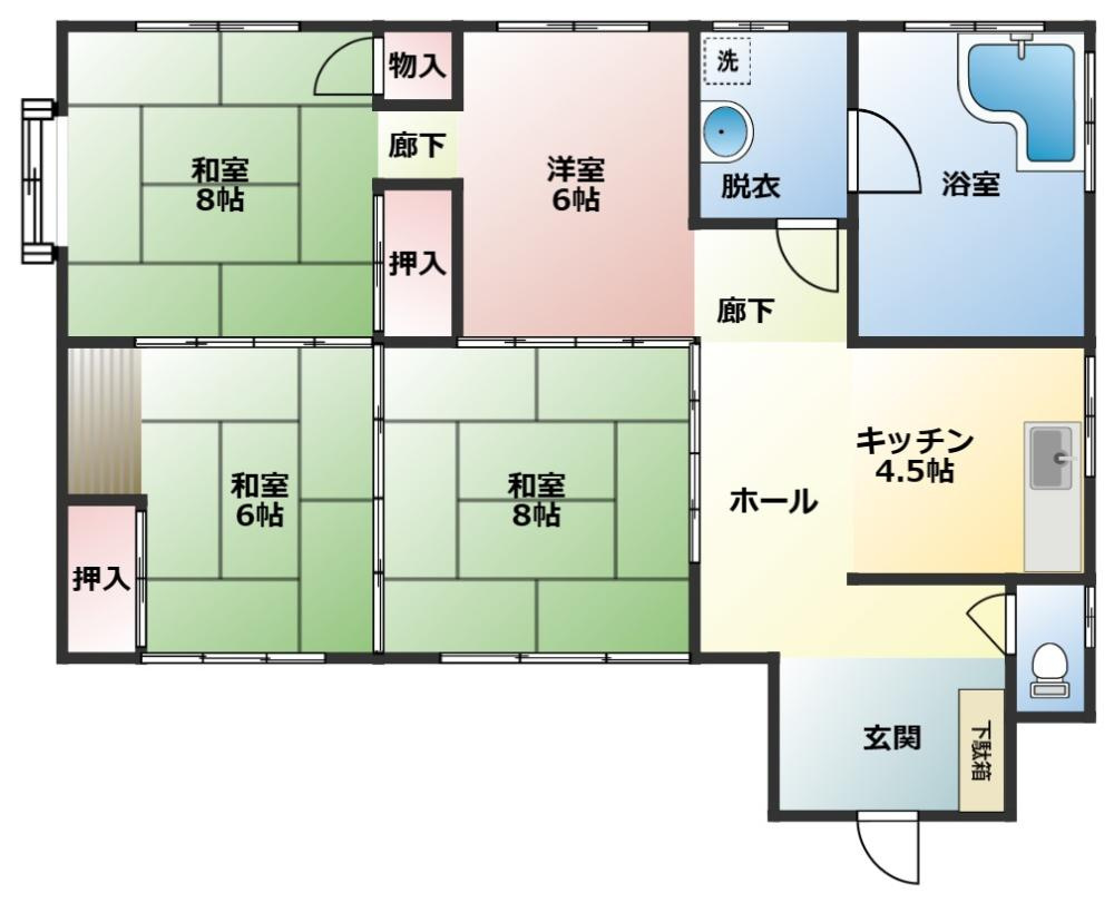 上白岩 中古住宅の間取り