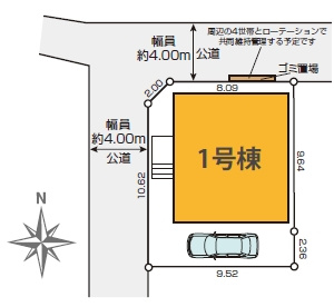 【区画図】 | 練馬区土支田２丁目　新築戸建て | 角地で陽当たりや通風環境も良好で快適な立地になります