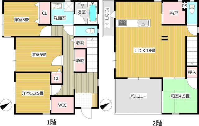 津福本町戸建て2の間取り