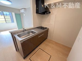 (仮称)　柏市若柴　新築アパートのキッチン|きれいなキッチンです