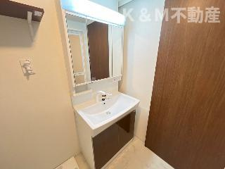 (仮称)　柏市若柴　新築アパートの洗面所|脱衣スペースもあります