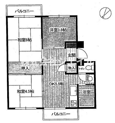 中古マンション　育英ハイツ三木の間取り
