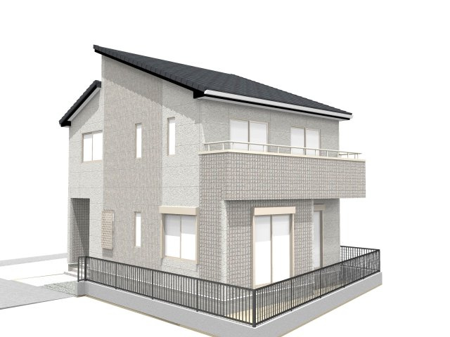 鴻巣市宮地２丁目　新築一戸建ての外観パース|建物外観完成予想図