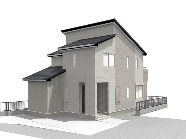 鴻巣市宮地２丁目　新築一戸建ての外観パース|建物外観完成予想図
