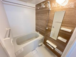 (仮称)　柏市若柴　新築アパートの浴室|日々の疲れを癒すお風呂付です