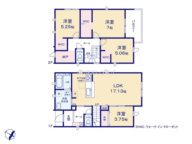仲介手数料無料）一宮市今伊勢町第七・２号棟の間取り