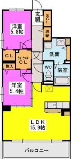 サニーコート津福の間取り