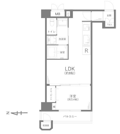 【間取り】 | トーア駒込マンション | 西向きのお部屋なので、陽当たり・通風良好です！