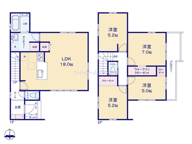 【間取り】 | 海部郡蟹江町学戸６丁目84『仲介料無料』新築戸建て | 1号棟