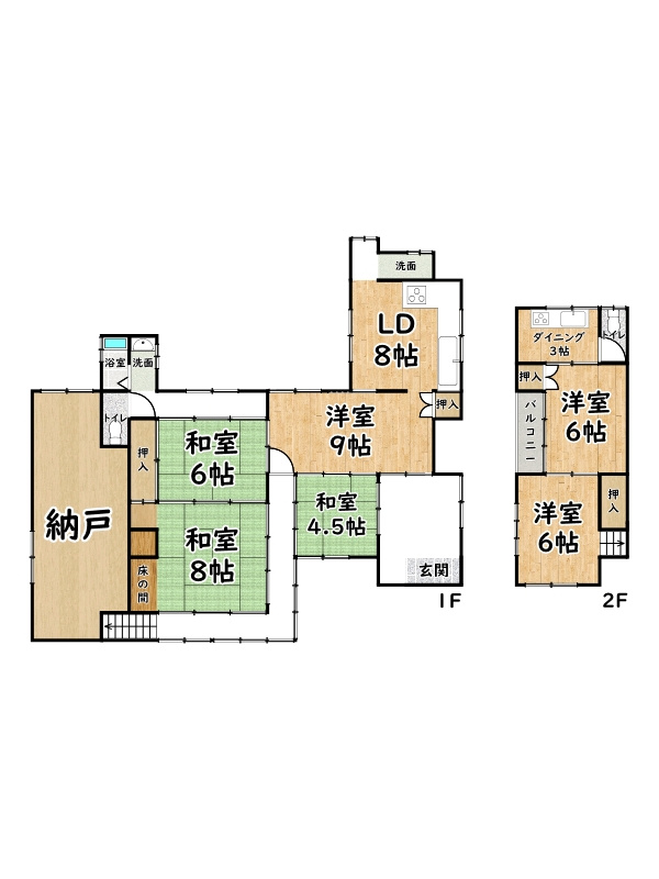 姫路市夢前町新庄/中古戸建の間取り