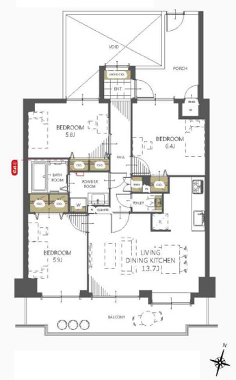 【間取り】 | サーパスシティ前原壱番館