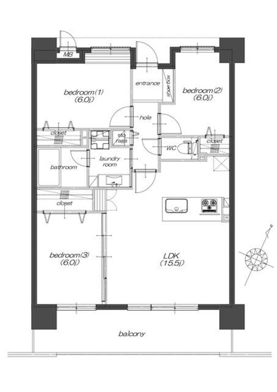 【間取り】 | ルネッサンス２１リバーサイド城南 | 12月にリフォーム完了しています。ペットOKなのでお探しの方におススメです