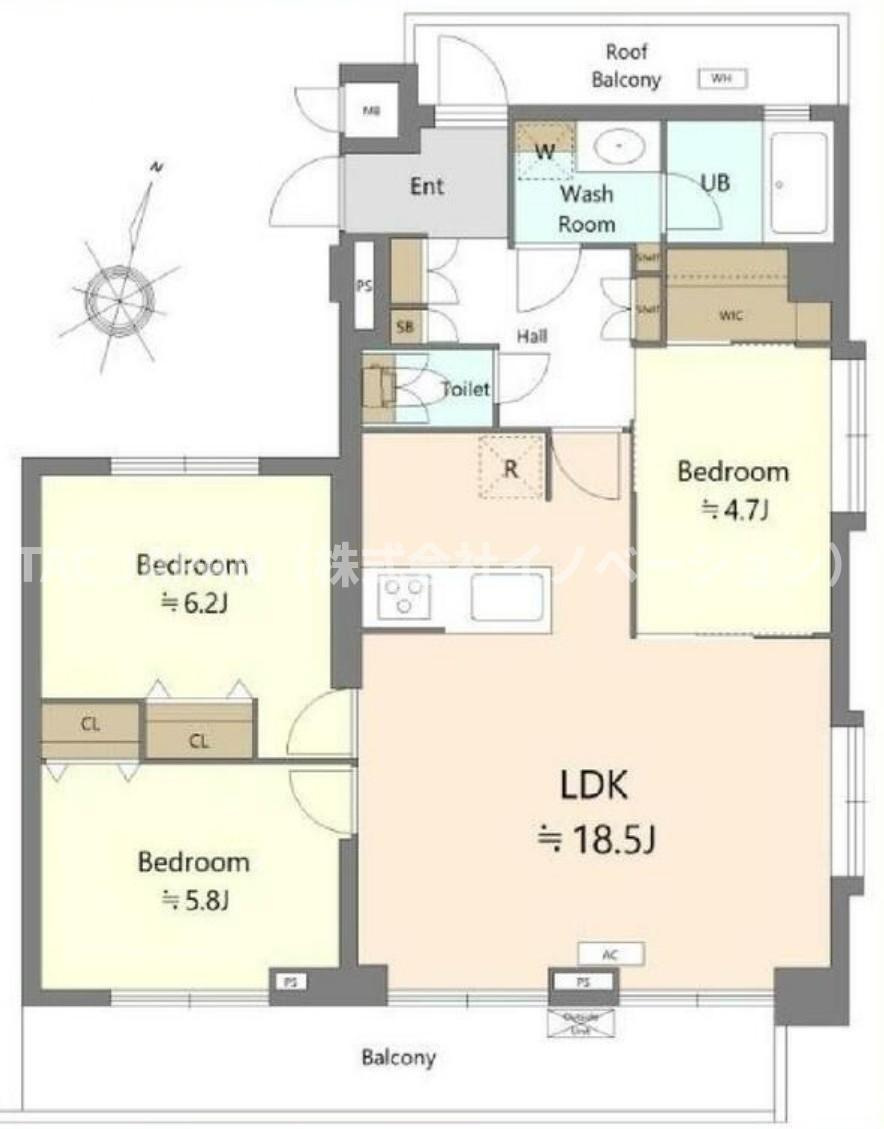 ライオンズマンション東日暮里第2の間取り|ゆとりある77.49㎡のお部屋では日差しがふんだんに注ぐ心地よい毎日が。収納も豊富なのでお部屋の広さを問わず快適にお過ごしいただけます。
