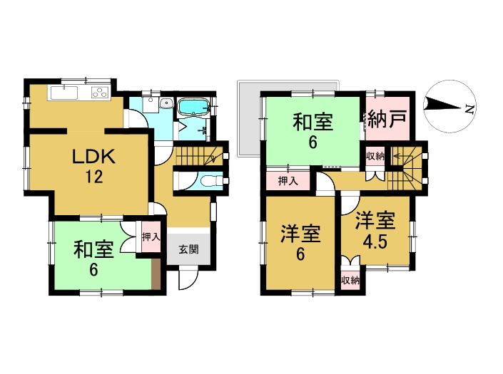 中古戸建　三宅町1丁目の間取り