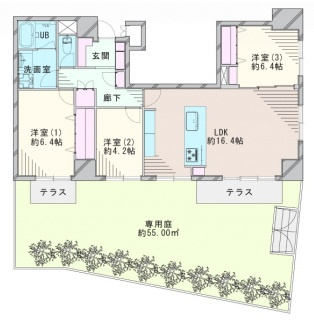 北千住ビューハイツの間取り