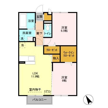 シュロス蒲地　Ｂの間取り|間取図