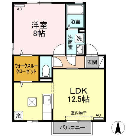 Ｓｔｒｅａｍ　Ｖｉｌｌａｇｅ　C棟の間取り
