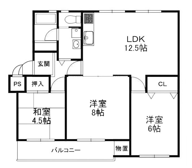 【間取り】 | 長岡天神ハイツ7棟