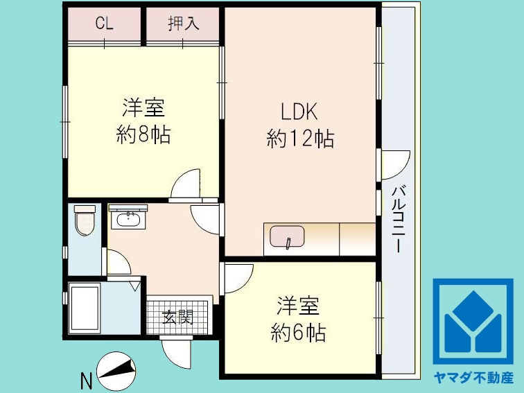 男山第３住宅２０１号棟の間取り