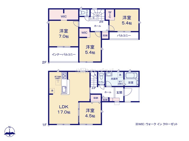 仲介手数料無料）岩倉市八剱町郷３号棟の間取り