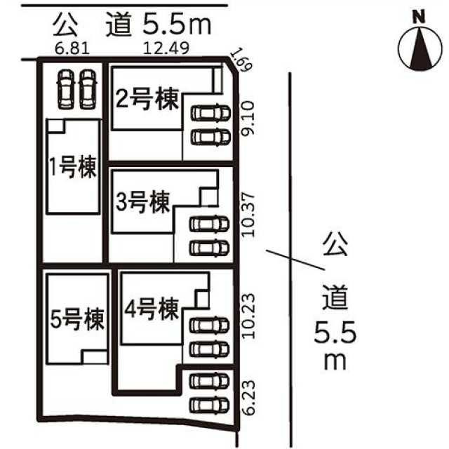 仲介手数料無料）岩倉市八剱町郷３号棟の区画図| 