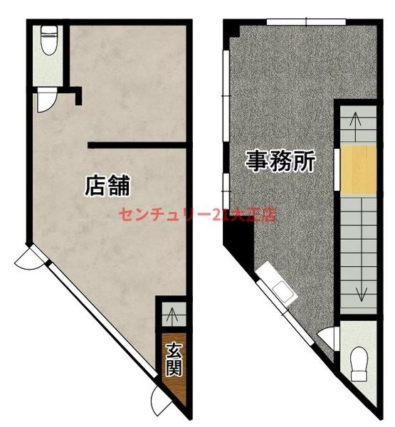 三軒家西1丁目　貸店舗・事務所1棟の間取り