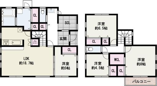 和歌山市木ノ本　中古戸建の間取り