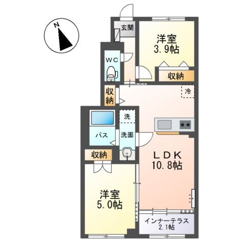 八街市大木　アパート新築工事の間取り