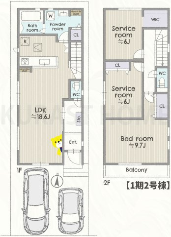 京都市伏見区久我森ノ宮町　新築戸建の間取り