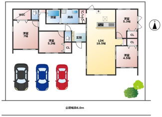 【外観パース】 | 各務原市川島小網町新築建売全4棟！お車スペース3台可能！長期優良住宅！耐震等級3・住宅性能評価書取得 | 各務原市川島小網町新築建売全4棟！お車スペース3台可能！長期優良住宅！耐震等級3・住宅性能評価書取得！