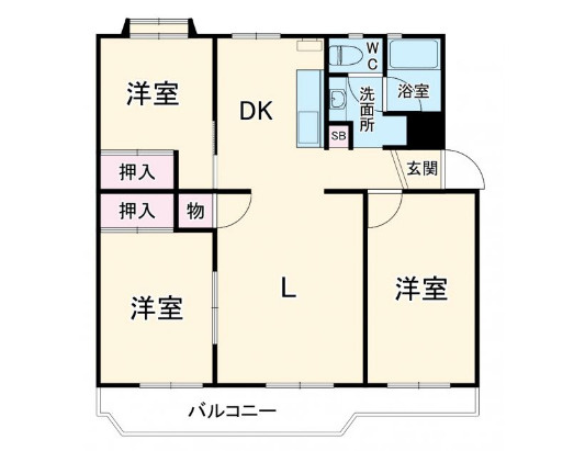海老名プラーザ14号棟　3LDK【自社・賃貸】の画像
