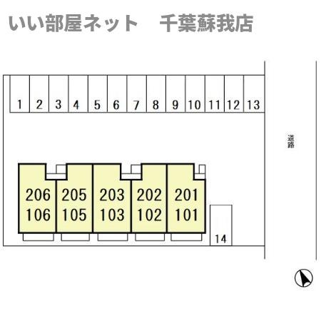 ファーストターフ鎌取　Ｂの区画図
