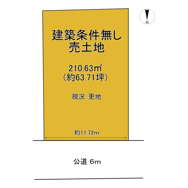 京都市北区上賀茂池端町　建築条件無し売土地の土地図
