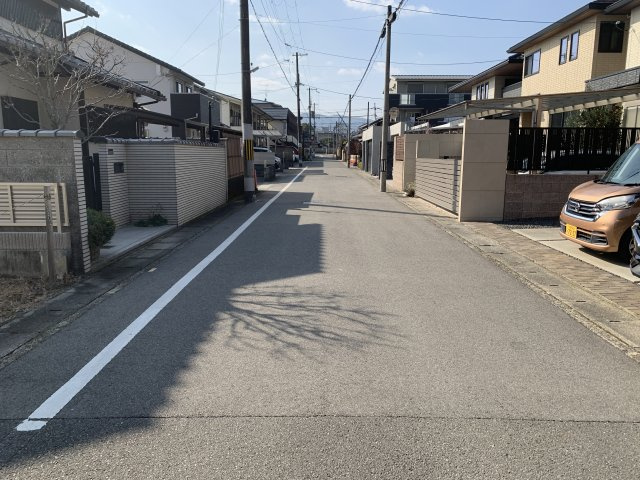 京都市北区上賀茂池端町　建築条件無し売土地の前面道路含む現地写真
