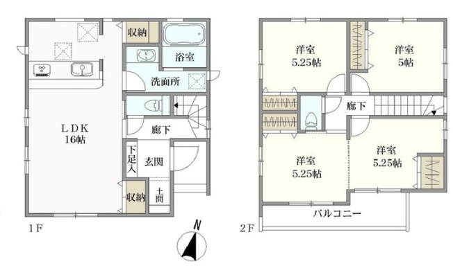 【間取り】 | 桶川市大字坂田　新築戸建　全2棟　2号棟