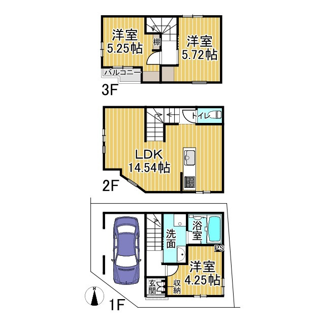 上京区 利生町 新築戸建の間取り