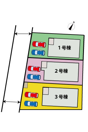前原北２丁目　３棟の区画図