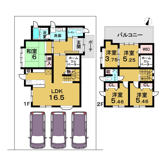 中古戸建　余部町岩ケ谷の間取り