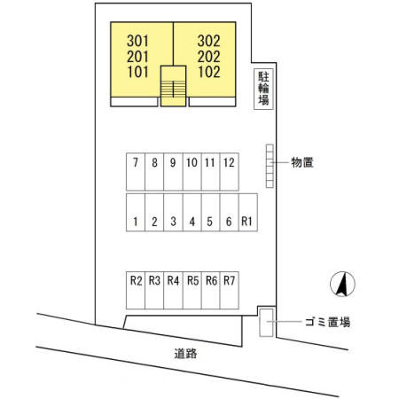 セジュール・リリー　Ｃの区画図