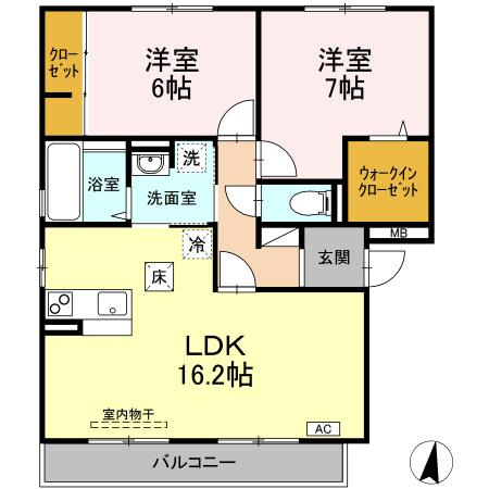 セジュール・リリー　Ｃの間取り