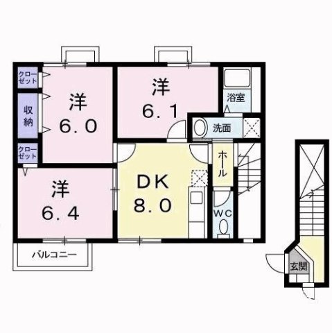 ハッピースクエアー　Ⅲの間取り