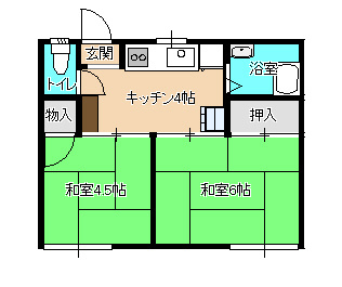 【間取り】 | メゾンプラム | ２K