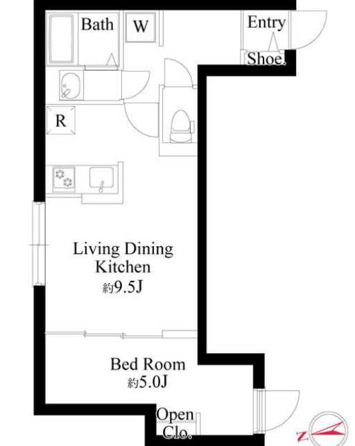 RJカーサ桜新町　ペット相談　礼金０　築浅の間取り