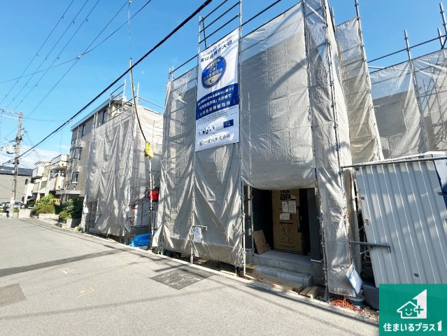 大阪市東住吉区照ケ丘矢田　第9期　新築一戸建ての外観|周辺は落ち着いた街並みの住宅地！子育てがしやすい住環境です！まだ未完成ですが、現地でしかわからない事もございます。是非一度ご覧ください。