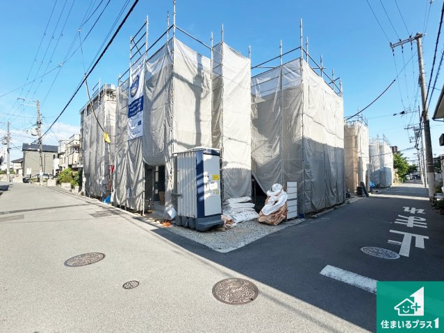 大阪市東住吉区照ケ丘矢田　第9期　新築一戸建ての外観|周辺は落ち着いた街並みの住宅地！子育てがしやすい住環境です！まだ未完成ですが、現地でしかわからない事もございます。是非一度ご覧ください。