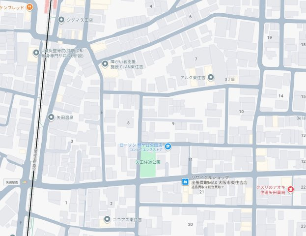 大阪市東住吉区照ケ丘矢田　第9期　新築一戸建ての地図