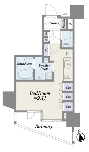 【間取り】 | イトーピア目白カレン | 南西向きのお部屋なので、陽当たり・通風良好です！