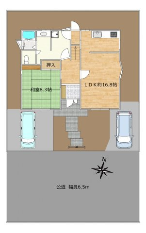 野洲市三上　中古戸建の区画図