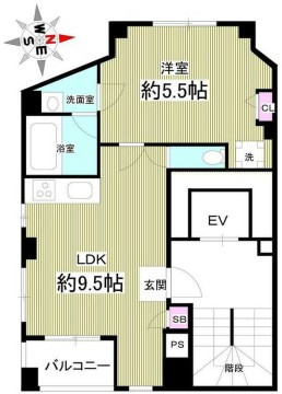 バルコニー東向きです！